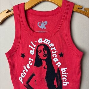 Olivia Rodrigo Size S Perfect All American B***h Cropped Tank Top